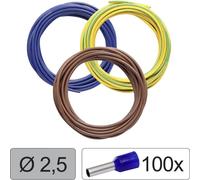Quadrios 25CW124 Filo singolo LiFY 2.5 mm² Blu, Marrone, Giallo-Verde 1 KIT