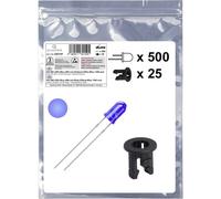 Quadrios 25O197 Assortimento LED Blu Rotondo 3 mm 1300 mcd 20 mA 3.0 V