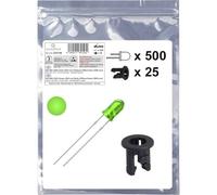 Quadrios 25O198 Assortimento LED Verde Rotondo 3mm 2500mcd 20mA 3.0V