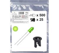 Quadrios 25O199 Assortimento LED Giallo-Verde Rotondo 3 mm 700 mcd 20 mA 2.0 V