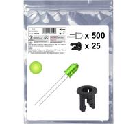 Quadrios 25O204 Assortimento LED Giallo-Verde Rotondo 5 mm 700 mcd 20 mA 2.0 V