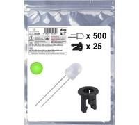 Quadrios 25O209 Assortimento LED Verde Rotondo 3 mm 2500 mcd 20 mA 3.0 V