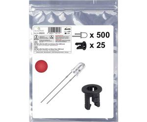 Quadrios 25O219 Assortimento LED Rosso Rotondo 3 mm 2500 mcd 20 mA 2.0 V