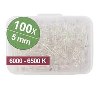 Quadrios Assortimento LED Bianco freddo 5 mm 20 mA 3.0 V