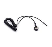 Quadrios GmbH ESD - Cavo di messa a terra, 10 mm con bottone automatico su 4 mm a spirale da 1,8 m, accessorio antistatico professionale (conforme alla norma EN 61340-5-1)