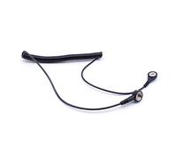 Quadrios GmbH ESD - Cavo di messa a terra, 10 mm con bottone automatico su 4 mm, cavo a spirale 1,8 m, accessorio antistatico professionale (conforme alla norma EN 61340-5-1)