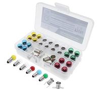 Quadrios GmbH - Set di lampade a sfera da 3 W, E10, trasparente, colorato (6 V/500 mA), con attacchi da 32 pezzi (pezzi di ricambio per illuminazione tradizionale, bicicletta, lampada da giardino,