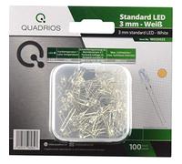 Quadrios GmbH - Set LED standard bianco caldo, 3 mm, diodi luminosi e documentazione (100 pezzi)
