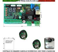 Quadro 2 Radiocom Universale Simile Proteco Per Motore Cancello Scorrevole 230 V