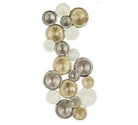 Quadro 3D Cerchi Toni Rame Tortora E Bianchi, Quadro in Metallo Moderno Soggiorno, Camera, Salotto, Studio, Misure 96x43x5cm