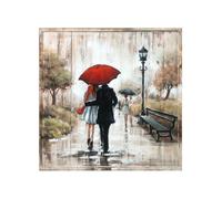 Quadro 3D in metallo arte da parete passeggiata nel parco scena romantica 80 ...