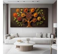 Quadro 60L x40l cm Quadri Moderni Camera Da Letto Decorazioni Parete Decorazione Spezie che posano le foglie Soggiorno Stampa Su Tela Moderna Casa Salotto Poster Marrone Colorato