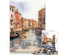 Quadro ad acquerello di Venezia, Italia Puzzle da 1000 pezzi per adulti Puzzle per il benessere mentale, la calma e il relax Perfetto per le feste (38x26cm)