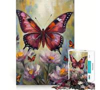 Quadro ad olio di una farfalla Puzzle da 1000 pezzi per adolescenti Giocattolo cognitivo Passatempo rilassante Bordo premium Lista dei desideri di Babbo Natale (38x52cm)