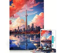 Quadro ad olio raffigurante la città di Toronto, puzzle da 1000 pezzi per adulti, gioco di logica, ideale per momenti di condivisione, con bordo di alta qualità, regalo di pregio 50x75cm