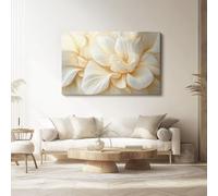 Quadro Astratto 100L x50l cm Stampa su Tela in Fiori Semplice Morbido Quadri Moderni Soggiorno Grandi - Stampe da Parete Murale Arte Moderno Pittura Beige Bianco