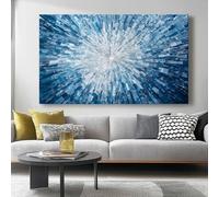 Quadro Astratto 70L x50l cm Stampa su Tela in Motivo a stelle argentate Quadri Moderni Soggiorno Grandi - Stampe da Parete Murale Arte Moderno Pittura Blu