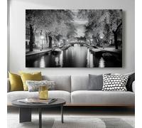 Quadro Astratto 90L x45l cm Stampa su Tela in Paesaggio urbano, alberi Quadri Moderni Soggiorno Grandi - Stampe da Parete Murale Arte Moderno Pittura Nero