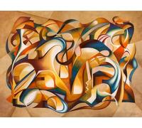 Quadro Astratto LAURA CECCARELLI Apri la tua Mente Stampa su Mdf Tela Swarovski