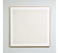 Quadro astratto su tela con motivo in rilievo beige 75x75 cm