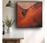 Quadro astratto su tela - Parete con texture e pennellate colorate per l'arredamento dell'ufficio - Opera d'arte moderna su tela raffigurante paesaggio/mappa/scenario (60x60 cm/senza cornice)