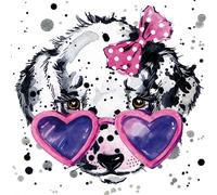 Quadro CAGNOLINA CON GLI OCCHIALI A CUORE G2366 PINTDECOR
