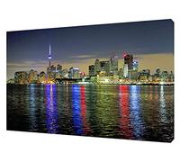 Quadro Camera Da Letto Toronto Night Skyline Picture Stampa fotografica su tela Wall Art Decorazioni 60x80cm Senza Cornice