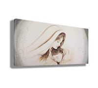 Quadro CAPEZZALE Sacra Famiglia gesù madonna natività Camera da letto Quadri moderni soggiorno parete Stampa su tela Canvas Decorazione Murale muro Arredo Salone (3, 50x100 cm)