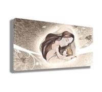 Quadro CAPEZZALE Sacra Famiglia gesù madonna natività Camera da letto Quadri moderni soggiorno parete Stampa su tela Canvas Decorazione Murale muro Arredo Salone (2, 50x100 cm)
