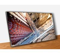 Quadro Città Grattacieli dall'Alto Stampa su Tavola Pannello in Legno Mdf