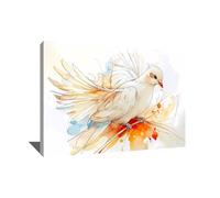 Quadro Colomba De La Pace - Cornice Uccelli Decorazione Murale - Tela Stampa Murale Zen - Decorazione da Parete Design Moderno - Cornice Stampa su Tela Soggiorno - Idee Deco Regalo Casa (40 x 30 cm)