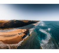 Quadro composito di alluminio 70 x 50 cm: Kgari ad angolo alto uccelli aerei occhi drone vista del naufragio Maheno sulla spiaggia settantacinque miglia sull'isola di Fraser, (230179085)