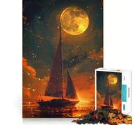 Quadro con barca a vela al tramonto, puzzle da 1000 pezzi per adolescenti, gioco di logica, divertimento in casa, bordo premium, regalo memorabile (38x52cm)