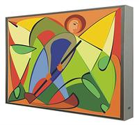 Quadro con cornice in legno laccato bianco retroilluminato arte astratta