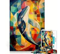 Quadro con dipinto ad olio di balena,puzzle da 1000 pezzi per ragazzi,gioco stimolante per la mente,incastro perfetto senza spazi vuoti,rilassante attività di gruppo al chiuso (50x75cm)