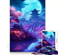 Quadro con dipinto giapponese al neon, puzzle da 1000 pezzi per adolescenti, ideale per stimolare la memoria, favorire la serenità, tagli precisi ed eleganti, regalo (50x75cm)