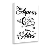 Quadro con frase latina "Per Aspera ad Astra" su tela |Q948| Decorazione murale