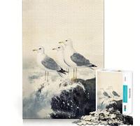 Quadro con gabbiani su una costa rocciosa, puzzle da 1000 pezzi per adolescenti, rompicapo, gioco rilassante, taglio premium, regalo di Natale (50x75cm)