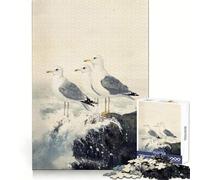 Quadro con gabbiani su una costa rocciosa - Puzzle da 1000 pezzi per adulti - Gioco di logica e rilassamento - Arte e assemblaggio (38x52cm)