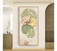 Quadro con nove pesci appesi e cornice dorata, sculture da parete, grandi decorazioni murali, dipinto per la parete di fondo di soggiorno, ufficio, bagno e cucina(B,50 * 100cm)