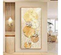 Quadro con nove pesci appesi e cornice dorata, sculture da parete, grandi decorazioni murali, dipinto per la parete di fondo di soggiorno, ufficio, bagno e cucina(C,60 * 120cm)