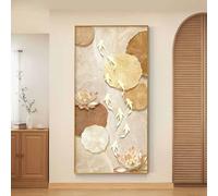 Quadro con nove pesci appesi e cornice dorata, sculture da parete, grandi decorazioni murali, dipinto per la parete di fondo di soggiorno, ufficio, bagno e cucina(D,50 * 100cm)