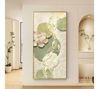 Quadro con nove pesci appesi e cornice dorata, sculture da parete, grandi decorazioni murali, dipinto per la parete di fondo di soggiorno, ufficio, bagno e cucina(A,50 * 100cm)