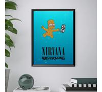 Quadro con Stampa Bart Simpson "Nevermind" Nirvana cover album - Cornice 40x30cm