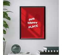 Quadro con Stampa illustrazione "Our Happy Place" con cornice inclusa 40x30cm