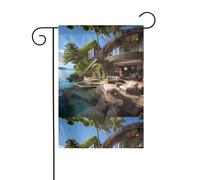Quadro con vista sul mare di Tahiti, bandiera da giardino, decorazione per cortile, 12x18 pollici per balcone, terrazza e giardino