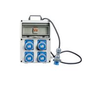 Quadro contatore elettrico portatile 4 prese 3Kw con magnetotermico per cantieri