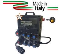 QUADRO CORRENTE POWERBOX SPINA 32A PENTAPOLARE TRIFASE 6 PRESE CEE 16A MONOFASE + 2 32A 5P 3 SPIE VOLTOMETRO AMPEROMETRO EMERGENZA