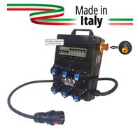 QUADRO CORRENTE POWERBOX SPINA 32A TRIFASE 6 PRESE CEE 16A MONOFASE 3 SPIE VOLTOMETRO AMPEROMETRO EMERGENZA 2MT. CAVO 5G6MM2