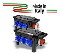 QUADRO CORRENTE POWERBOX TARTARUGA SPINA 32A TRIFASE 6 PRESE CEE 16A MONOFASE SPIE RETE E RILANCIO